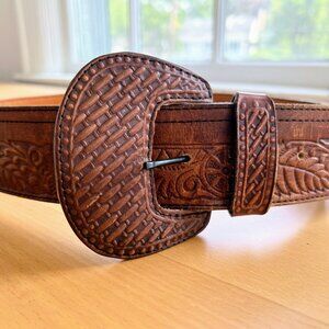 Vintage Brown Leather Belt
